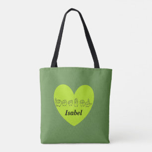Tote Bag Alphabet nommé fait sur commande d'ASL Isabel