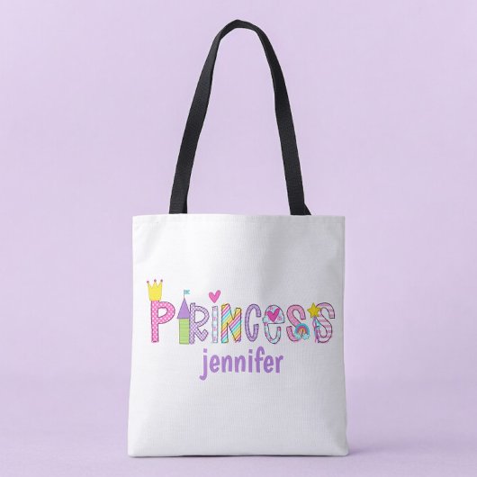 Tote Bag Alphabet Princesse personnalisée Bright Coloré