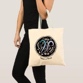 Tote Bag Alphabet V Monogramme écriture manuscrite (Devant (produit))