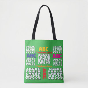 Tote Bag Alphabet Vert de l'Instituteur