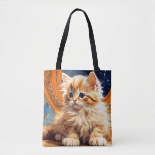 Tote Bag Alphonse Mucha Art Nouveau Chat orange