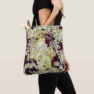 Tote Bag Alphonse Mucha Femme au marguerite Art nouveau Art