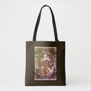 Tote Bag Alphonse Mucha Girl Art Nouveau Fourre-tout