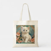 Tote Bag Alphonse Mucha Style Chat blanc (Dos)
