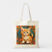 Tote Bag Alphonse Mucha Style Chat orange (Dos)