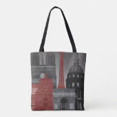 Tote Bag Altitudes de Paris par nuit - rouge (Dos)