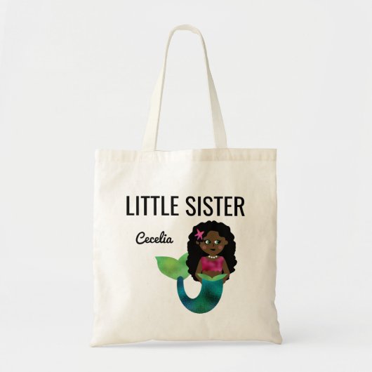Tote Bag Aluminium de Faux de sirène d'Afro-américain de (Devant)