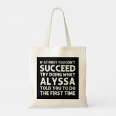 Tote Bag ALYSSA Nom Anniversaire Personnalisé Noël drôle (Dos)