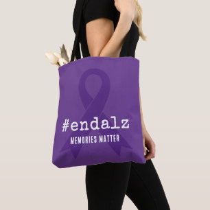 Tote Bag Alzheimer Mot-clé de sensibilisation Fin Alz