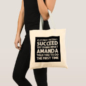 Tote Bag AMANDA Nom Personnalisé Anniversaire Drôle Noël (Devant (produit))