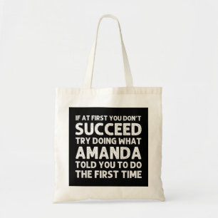 Tote Bag AMANDA Nom Personnalisé Anniversaire Drôle Noël