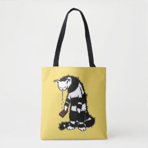 Tote Bag Amant Chocolat Drôle - Encre Tirée Drooling Chat