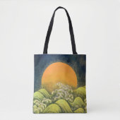 Tote Bag AMATÉRASU, GODDESS SOLEIL, Jaune Vert Noir (Devant)