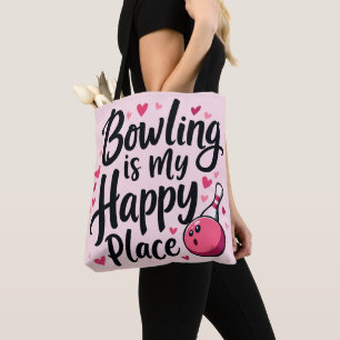Tote Bag Amateur de Bowling Design Rétro Mignon Sportif