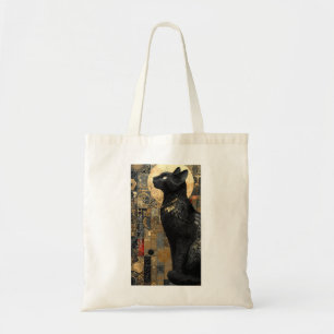 Tote Bag Amateur de Chat Art Nouveau Doré