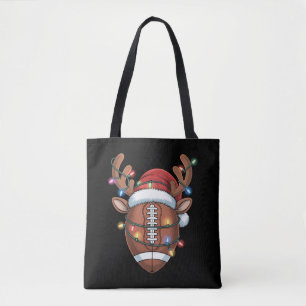 Tote Bag Amateur de football de Noël Chapeau de Père Noël S
