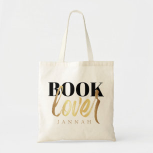 Tote Bag Amateur de livres Nom de Nerd de livre de script O