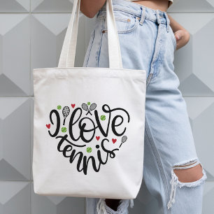 Tote Bag Amateur de Tennis J'Aime le Tennis Cœur