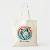 Tote Bag Amateurs de dauphins mignons ajouter le nom (Devant)