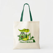Tote Bag Amateurs de grenouilles mignonnes ajouter un messa (Devant)
