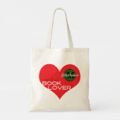 Tote Bag Amateurs de livre Heart Reader's Name Monogramme (Dos)