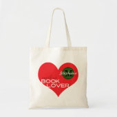 Tote Bag Amateurs de livre Heart Reader's Name Monogramme (Devant)