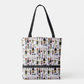 Tote Bag Amateurs de vin Bouteilles, verres et accessoires  (Dos)