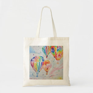 Tote Bag Ambiance colorée du ballon à air chaud Aquarelle