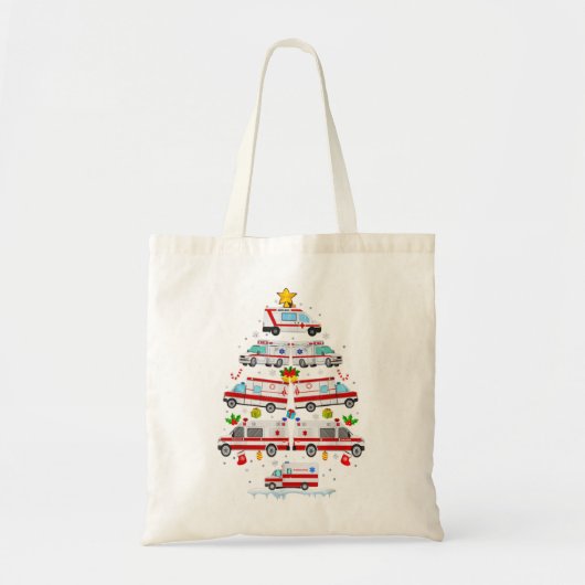 Tote Bag Ambulance Christmas Tree AMR Funny (Devant)