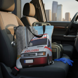 Tote Bag Ambulance d'urgence dans Cityscape Secourt Médical