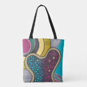 Tote Bag Améba brillant fou, art doodé, ton nom (Dos)