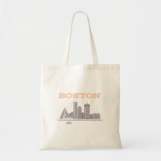 Tote Bag America Boston City Skyline, Boston Ma Us Skyline (Devant)