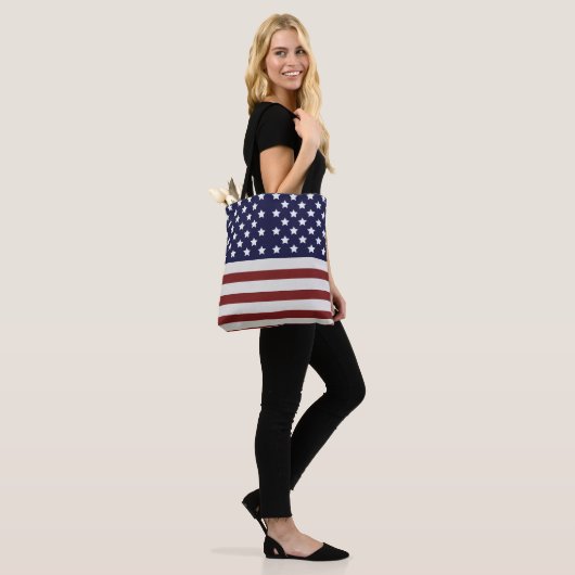 Tote Bag America Drapeau américain Motif américain (Sur le modèle)