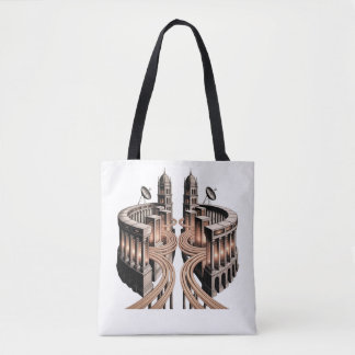 Tote Bag America Network Landmark Server City Vintage Tech