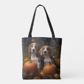 Tote Bag American Anglais Foxhound Puppy Automne Delight (Dos)