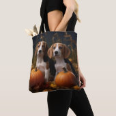 Tote Bag American Anglais Foxhound Puppy Automne Delight (De près)