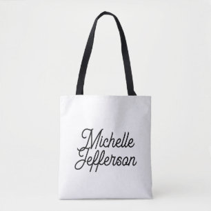 Tote Bag American Creative tendance noir calligraphie