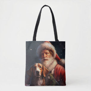 Tote Bag American English Foxhound Santa Claus Noël