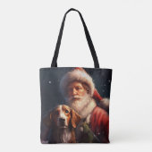 Tote Bag American English Foxhound Santa Claus Noël (Dos)