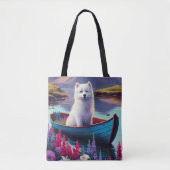 Tote Bag American Eskimo Dog on Paddle : Une aventure Pitto (Devant)