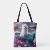Tote Bag American Eskimo Dog on Paddle : Une aventure Pitto (Dos)