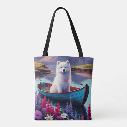 Tote Bag American Eskimo Dog on Paddle : Une aventure Pitto (Dos)
