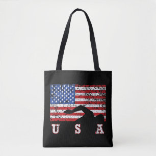 Tote Bag American Flag Swimming USA Cadeau Swim Team Premiu