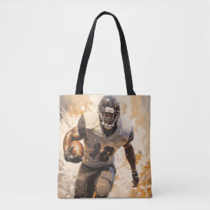Tote Bag American Football Action Sport Peinture Abstraite