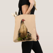 Tote Bag American Game Hen et poulets de bébé (De près)