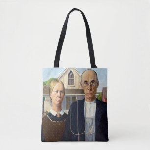 Tote Bag American gothique classique peinture Grant Wood