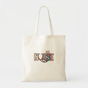 Tote Bag American Nurse 4 juillet Patriotic USA Flag Nurs