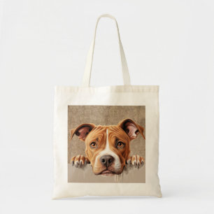 Tote Bag American Pit Bull Peeeeking Chien Chien Chien Anim
