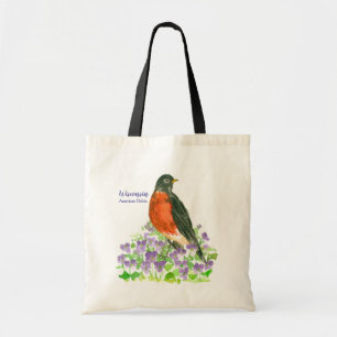 Tote Bag American Robin Wisconsin State Bird
