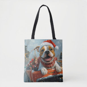 Tote Bag American Staffordshire Chien Noël